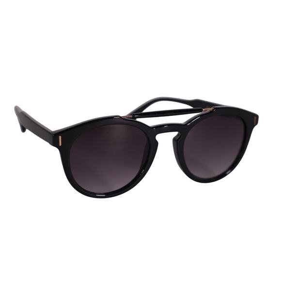 Velvet Eyewear AMELIA Round Aviator Sunglasses - Black / Gray Fade - NWT - Picture 5 of 10